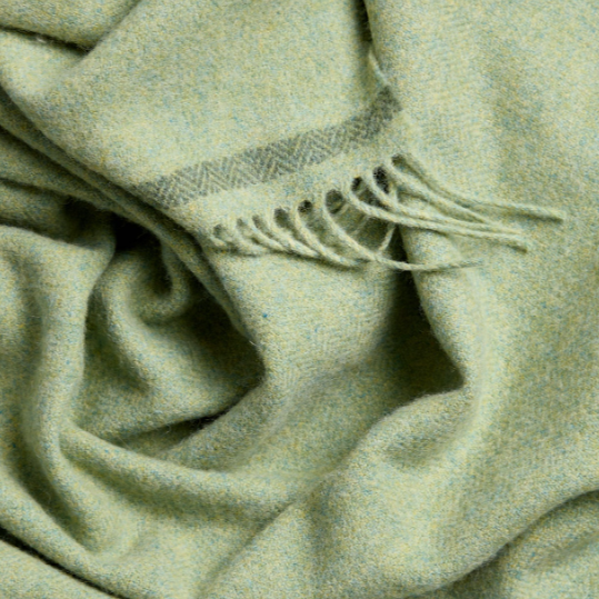 Personalised Throw by Foxford - Blackwater Solid Green IRISH LUXURY