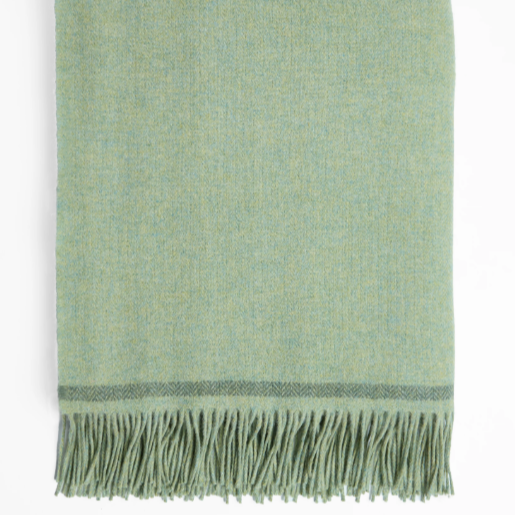 Personalised Throw by Foxford - Blackwater Solid Green IRISH LUXURY