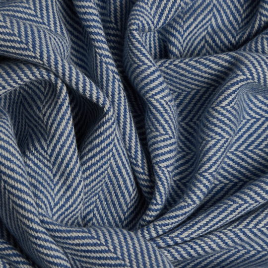 Personalised Throw by Foxford -Inishmore Denim Cashmere and Lambswool IRISH LUXURY