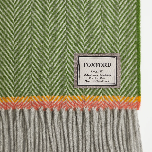 Personalised Throw by Foxford -Barrow Green Cashmere and Lambswool IRISH LUXURY