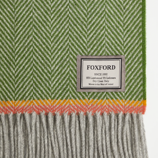 Personalised Throw by Foxford -Barrow Green Cashmere and Lambswool IRISH LUXURY