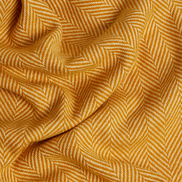 Personalised Throw by Foxford -Innisfree Mustard Cashmere and Lambswool IRISH LUXURY