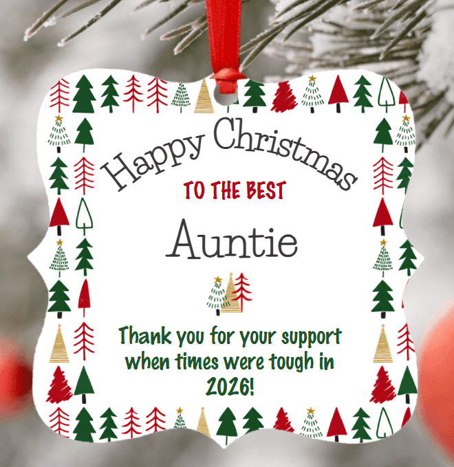 Personalised Christmas Tree Ornament - Festive Firs Design - To the Best..