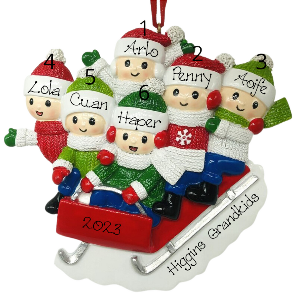 Personalised Christmas Ornaments - Sleigh Ride Fun 6 NEW
