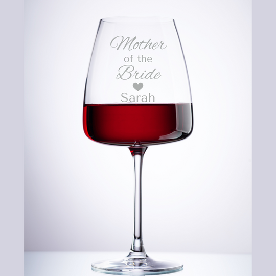 Personalised Red Wine Glass for Mother of the Bride / Mother of the Groom