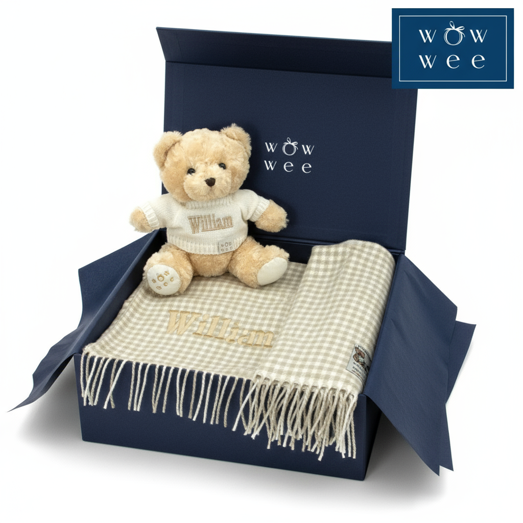 Personalised Luxury Baby Blanket and Signature Teddy Bear IRISH