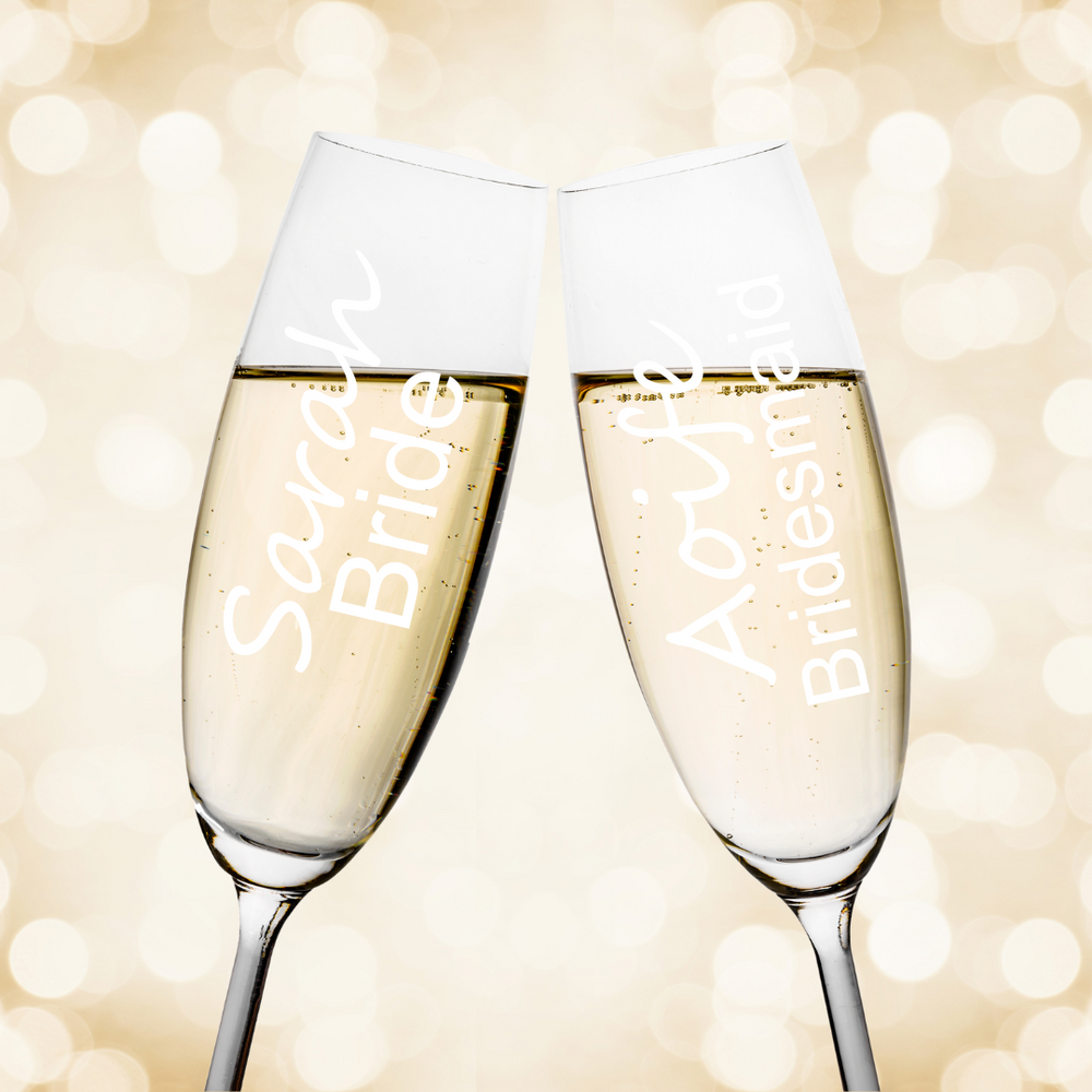 Personalised Bridal Champagne Glass - For Bride & Bridal Party