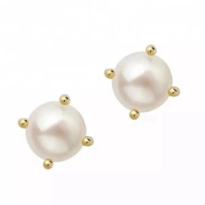 Earrings - Pearl Block Stud