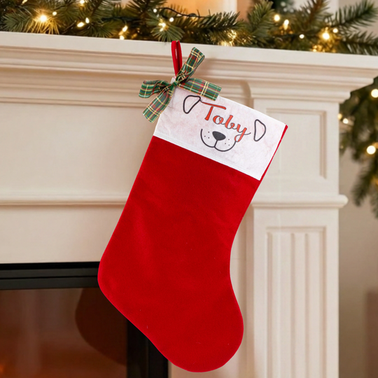 Personalised Christmas Stocking - Dog Face