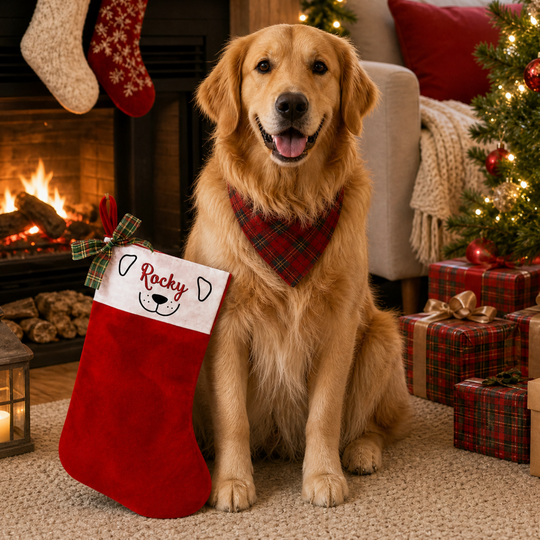 Personalised Christmas Stocking - Dog Face