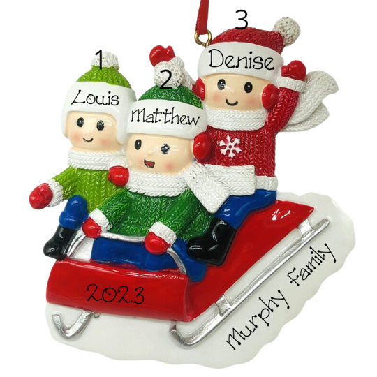 Personalised Christmas Ornament - Sleigh Ride Fun 3