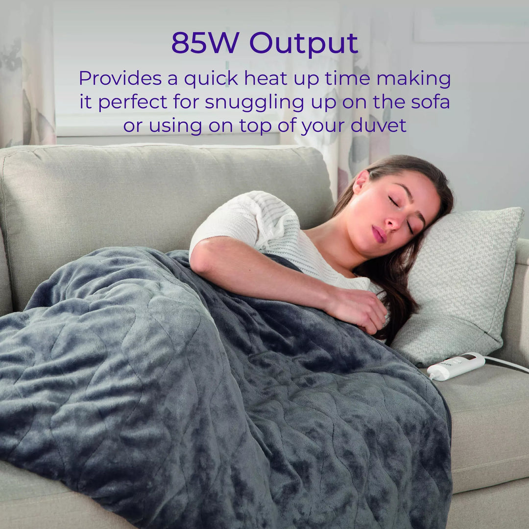 Carmen Fleece Luxury Electric Heated Throw - Grey