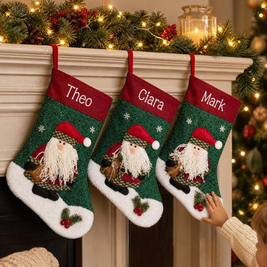 Personalised Felt Santa Stocking - Fluffy Beard