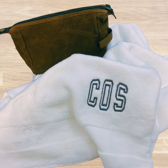 Personalised Luxury Monogrammed Towel - Upgrade with Matching Wash Bag