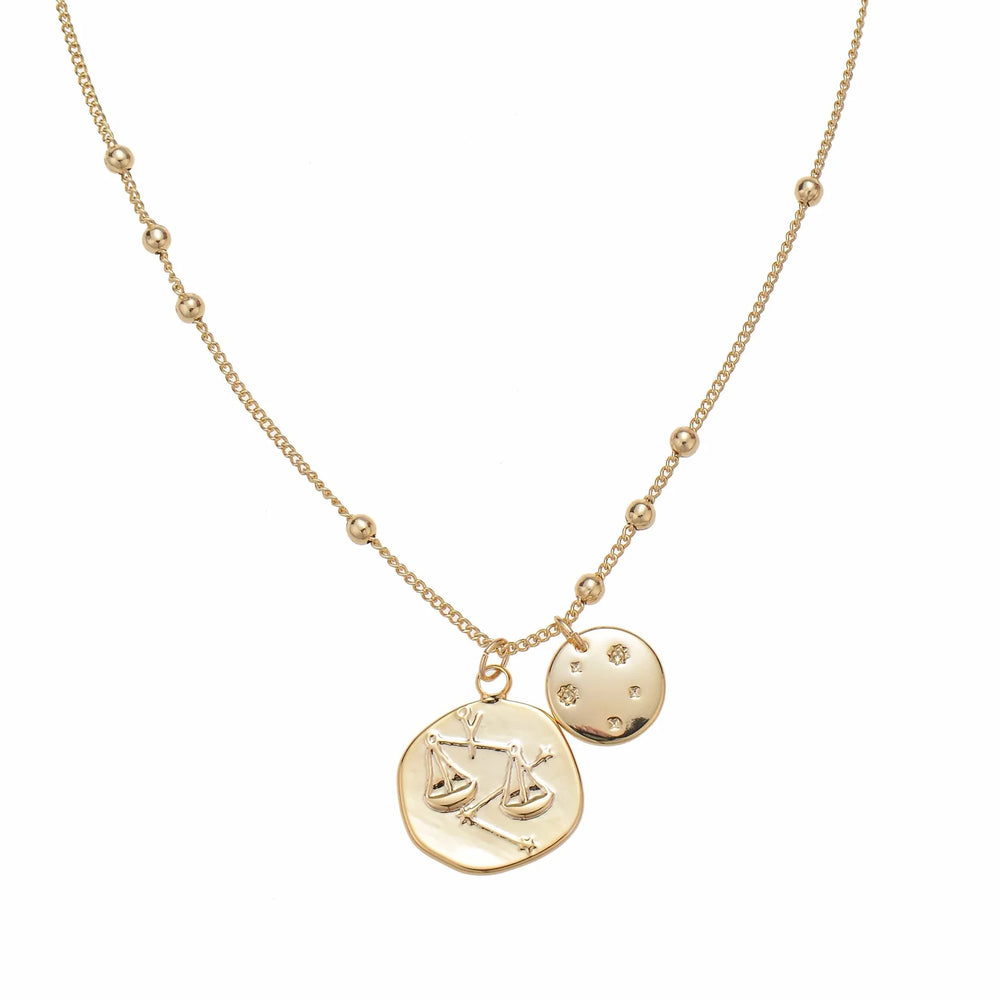LIBRA Zodiac Coin Necklace gift for those born September 23 – October 22