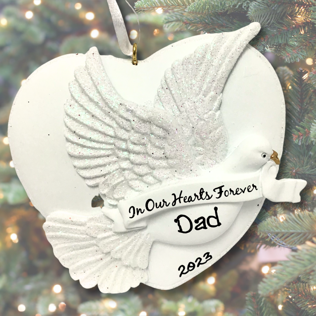 Personalised Christmas Ornament - In Our Hearts Forever Dove