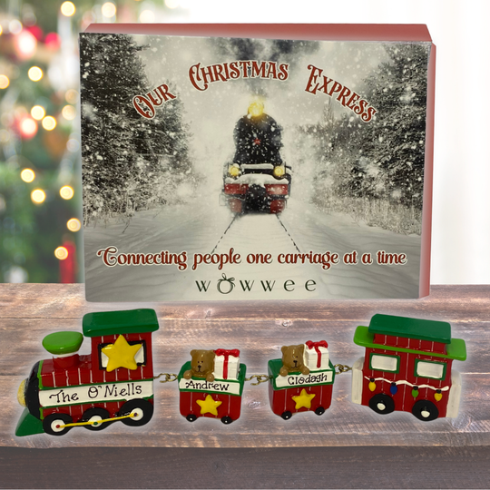 Personalised Linking Train 2 Carriages in 'Our Christmas Express' Gift Box