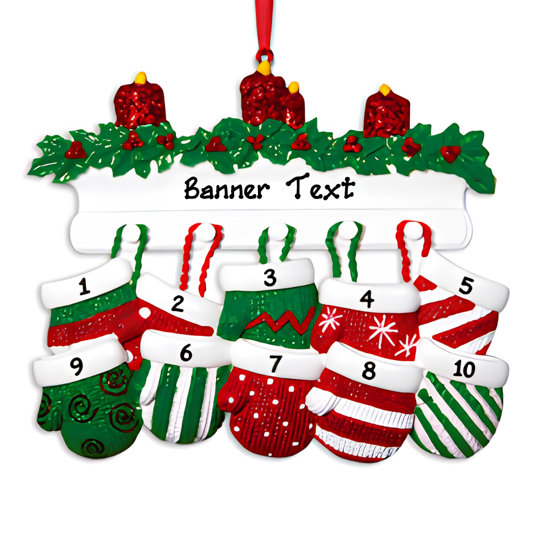 Personalised Christmas Ornament - Merry Mittens 10