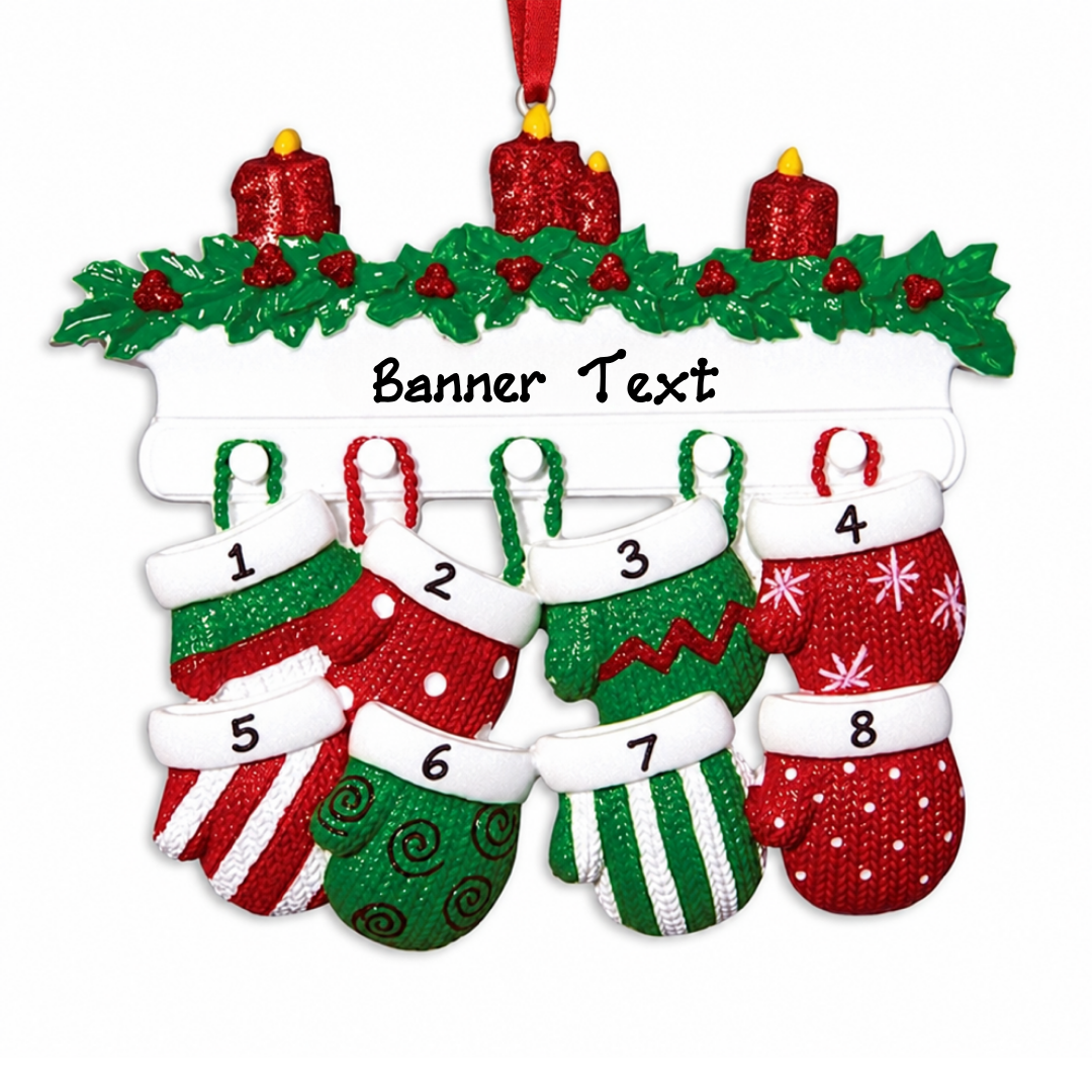Personalised Christmas Ornament - Merry Mittens 8