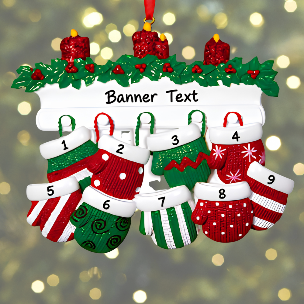Personalised Christmas Ornament - Merry Mittens 9