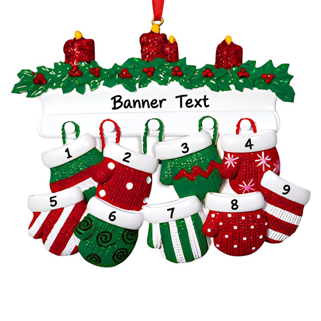 Personalised Christmas Ornament - Merry Mittens 9