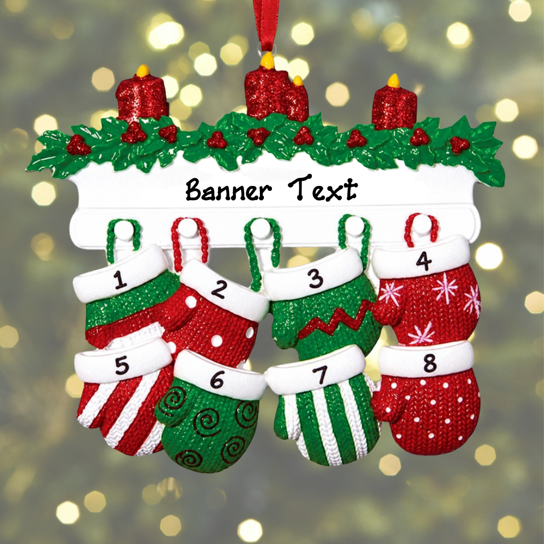 Personalised Christmas Ornament - Merry Mittens 8