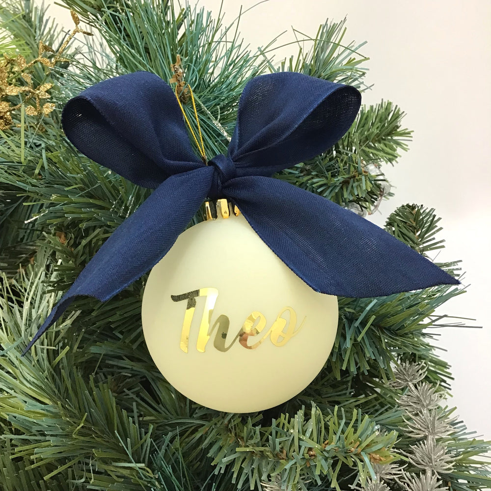 Personalised Christmas Bauble - Luxurious Navy Glam - 8cm