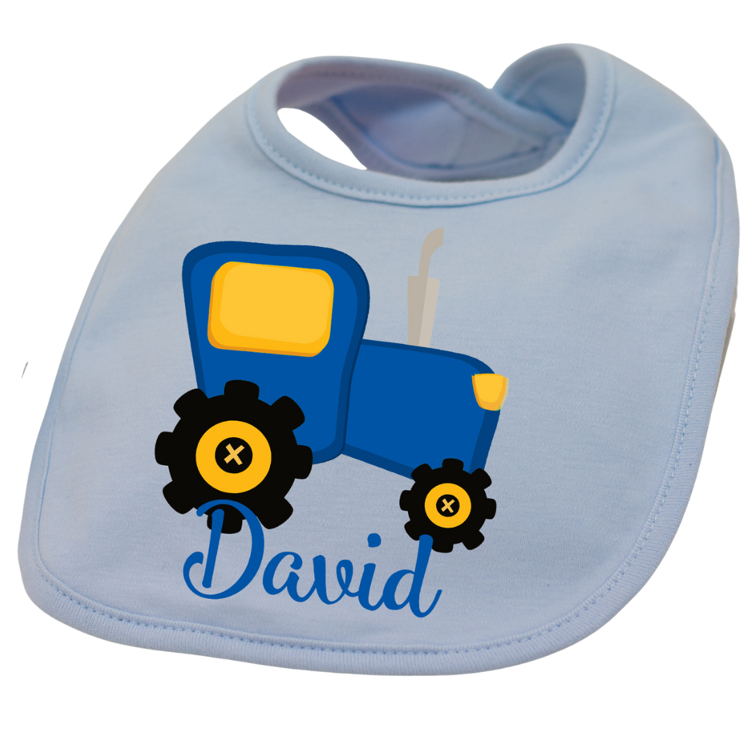 Personalised Bib for Boys - Tractor