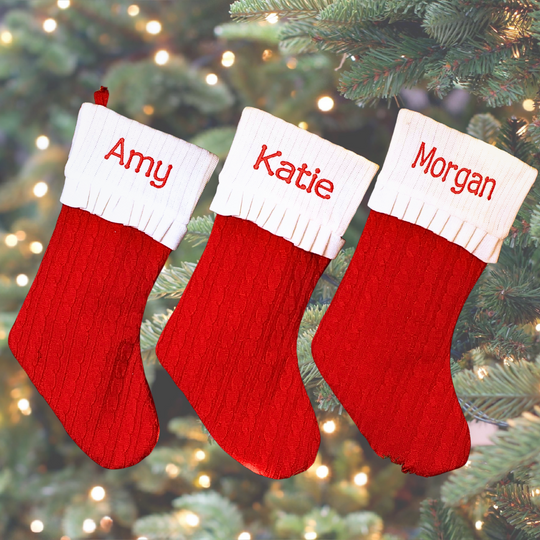 Personalised Christmas Stocking - Traditional Knit Sock Old Favourite