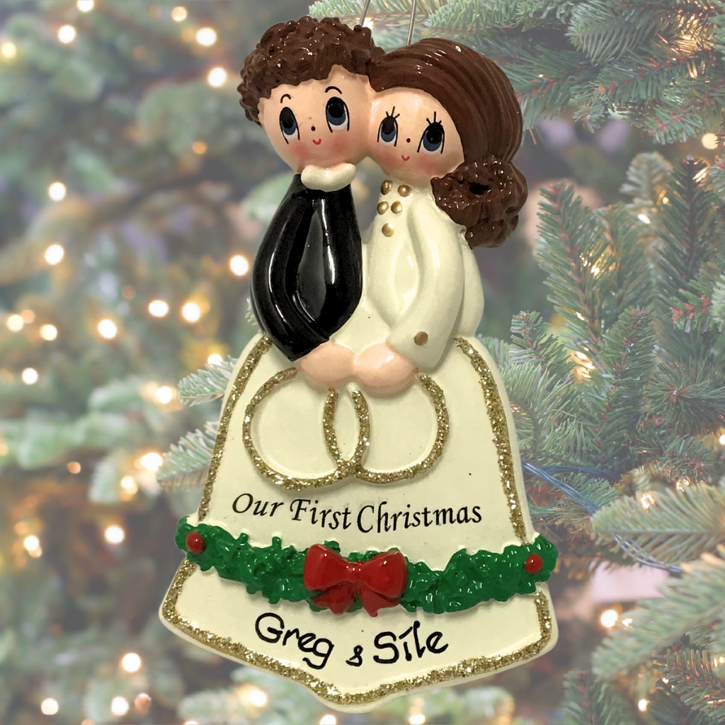 Bride and groom first shop christmas ornament