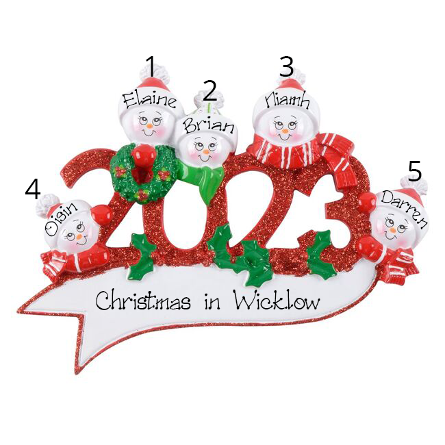 Personalised Christmas Ornament - 2023 Family of 5