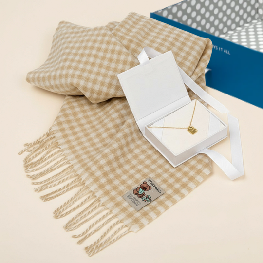 Personalised Baby & Mama Gift Set - Foxford Blanket & Máthair Necklace