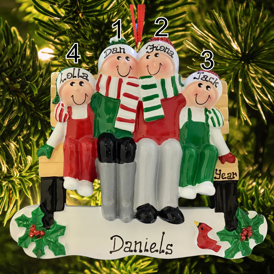 Personalised Christmas Ornament - Park Bench 4