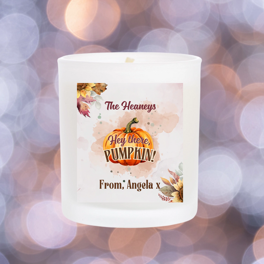 Personalised Halloween Candle - Hey there, Pumpkin