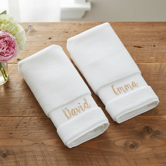 Personalised Signature Luxury Set of 2 Hand Towels – 750gsm