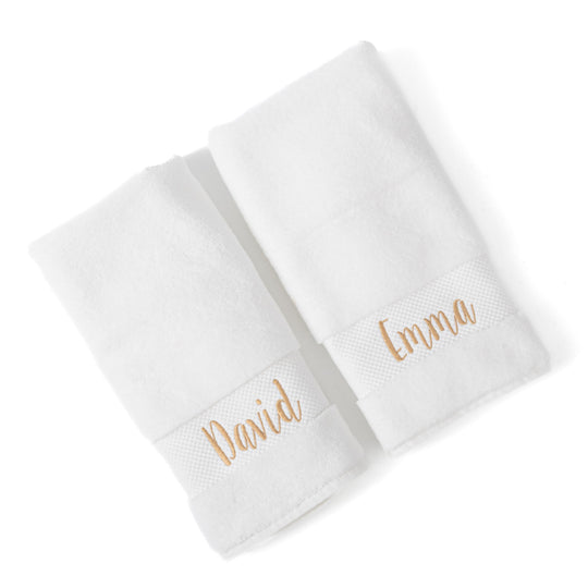 Personalised Signature Luxury Set of 2 Hand Towels – 750gsm