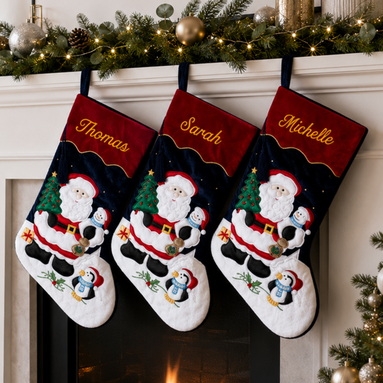 Personalised Large Christmas Stocking - Velvet with Tassel 22" long