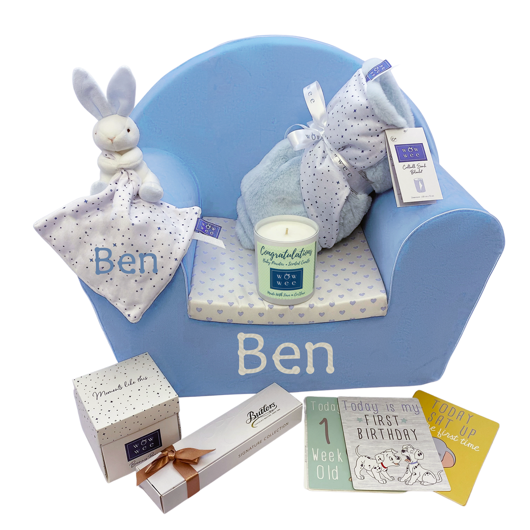 Personalised Baby Gift Set - Ultimate 6 piece Bestseller for Boys