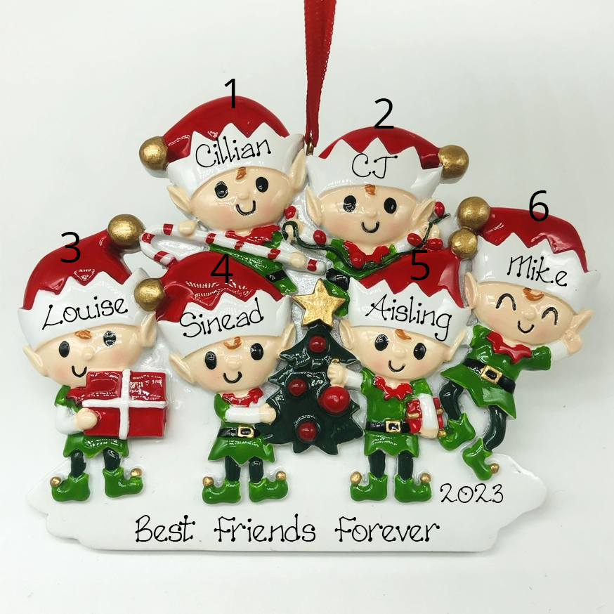 Personalised Christmas Ornaments - Happy Elves 6 NEW