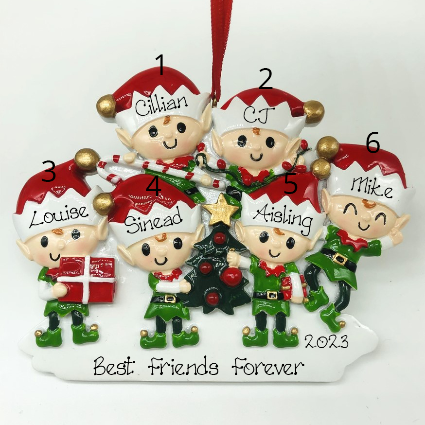 Personalised Christmas Ornaments - Happy Elves 6 Coming Soon