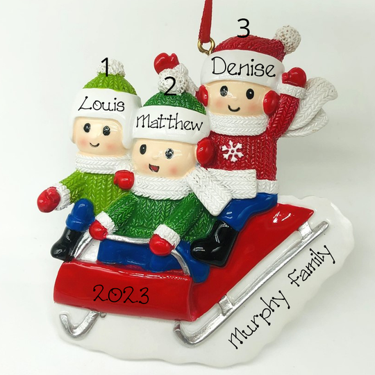 Personalised Christmas Ornament - Sleigh Ride Fun 3