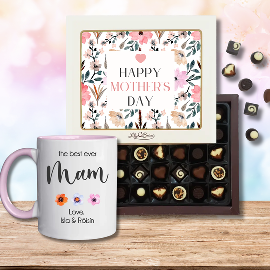 Personalised Pink Mug with Mother's Day Chocolates