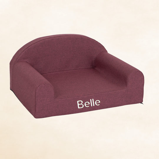 Personalised Pet Bed - Small - Plum Paws Burgundy