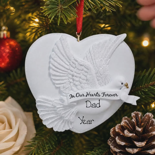 Personalised Christmas Ornament - In Our Hearts Forever Dove