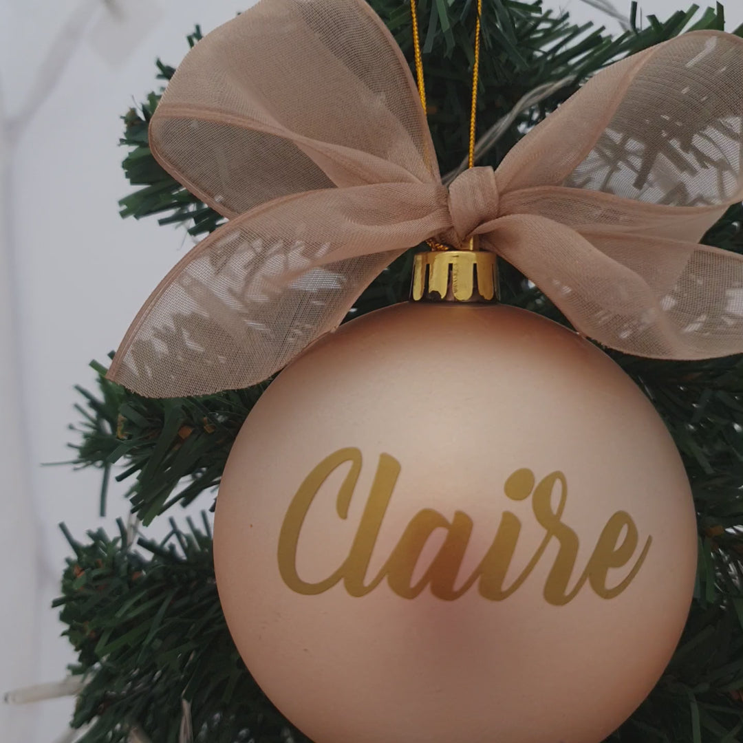 Personalised Luxury Christmas Bauble - Cappuccino - 8cm