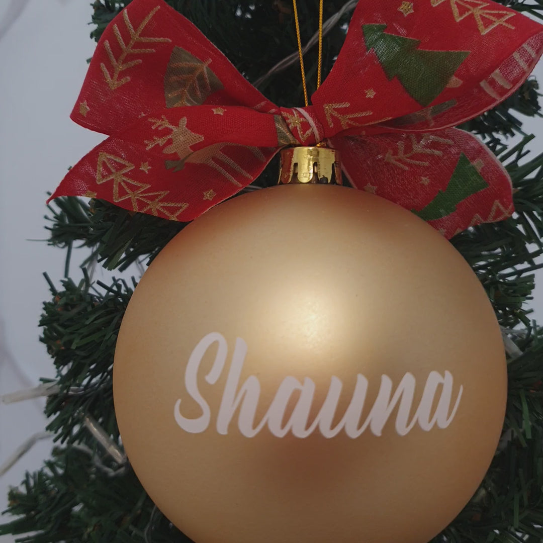 Personalised Luxury Christmas Bauble - Golden Globe - 10cm