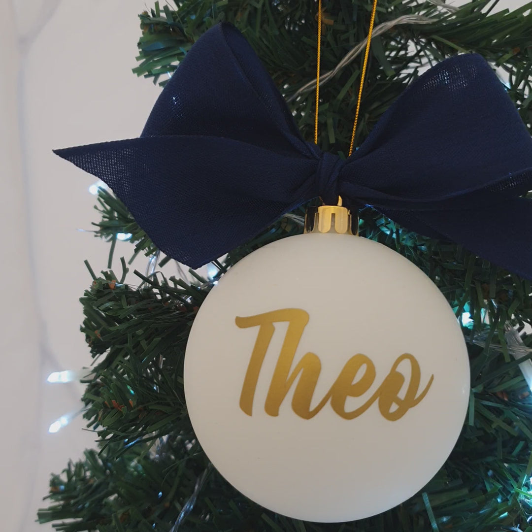 Personalised Christmas Bauble - Luxurious Navy Glam - 8cm