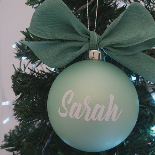 Personalised Luxury Christmas Bauble - Frosty Mint - 8cm