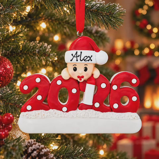 Personalised Christmas Ornament - 2026 RED