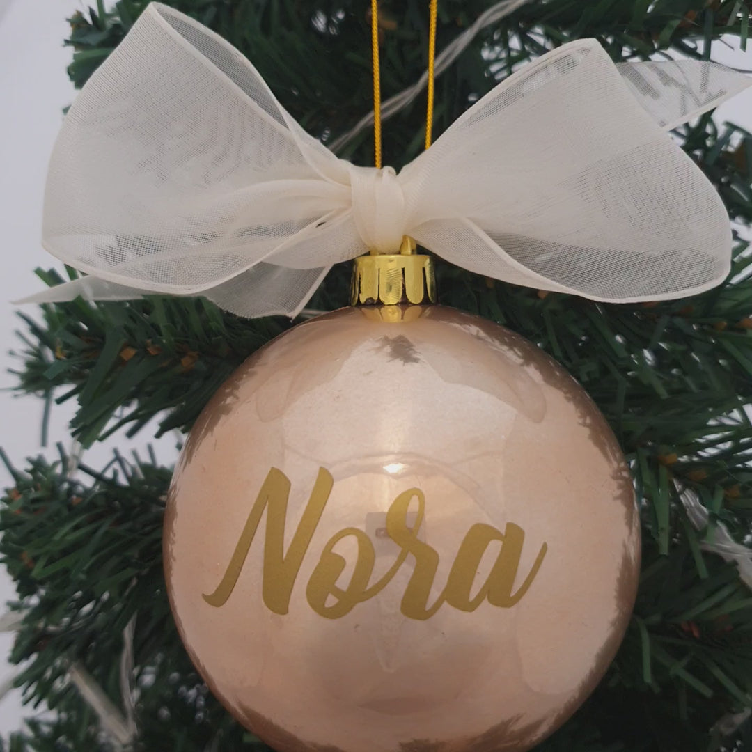 Personalised Luxury Christmas Bauble - Coffee & Cream - 8cm